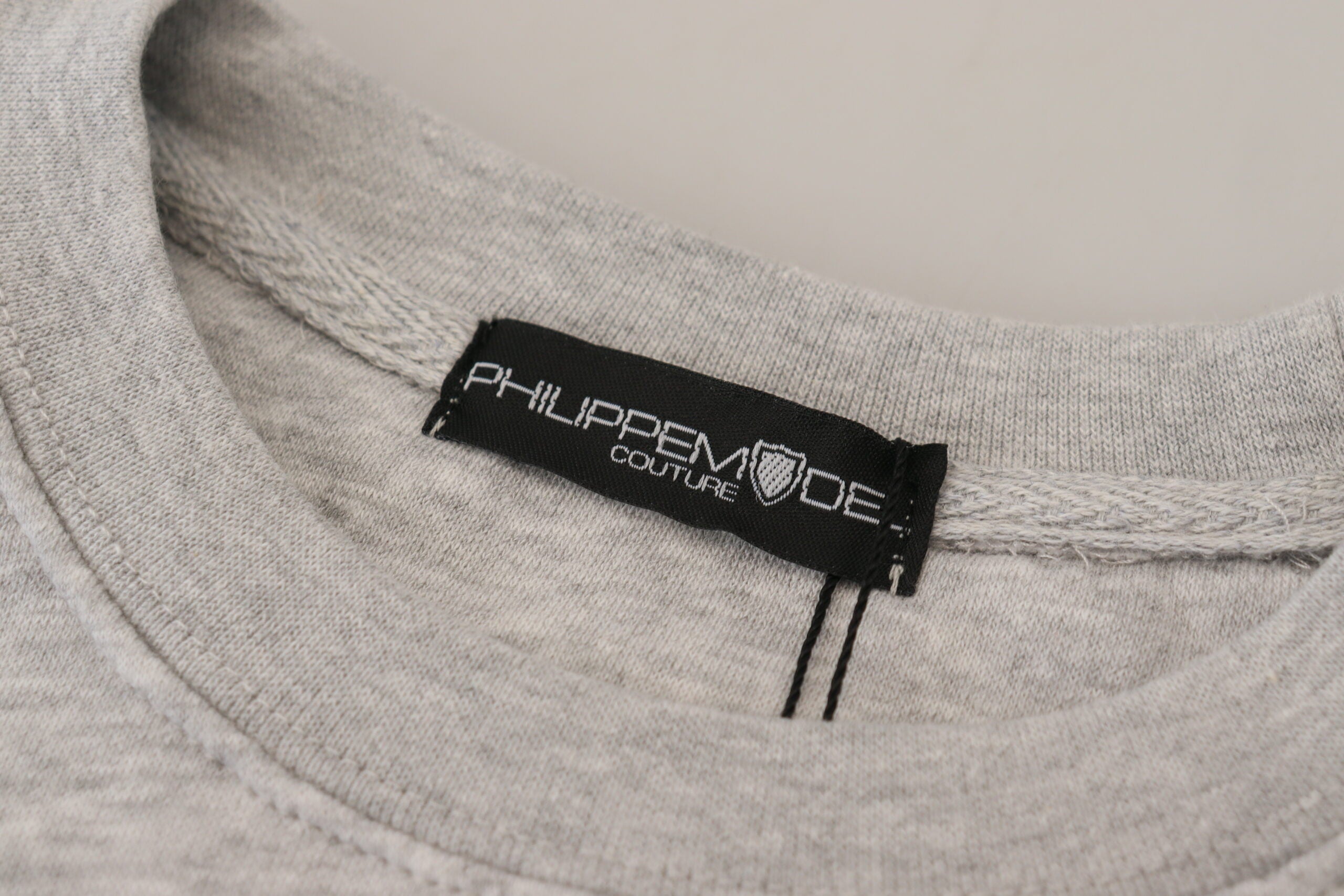 Philippe Model Gray Printed Long Sleeves Pullover Sweater -   -  Philippe Model. Philippe Model Gray Printed Long Sleeves Pullover Sweater -   -  Philippe Model.