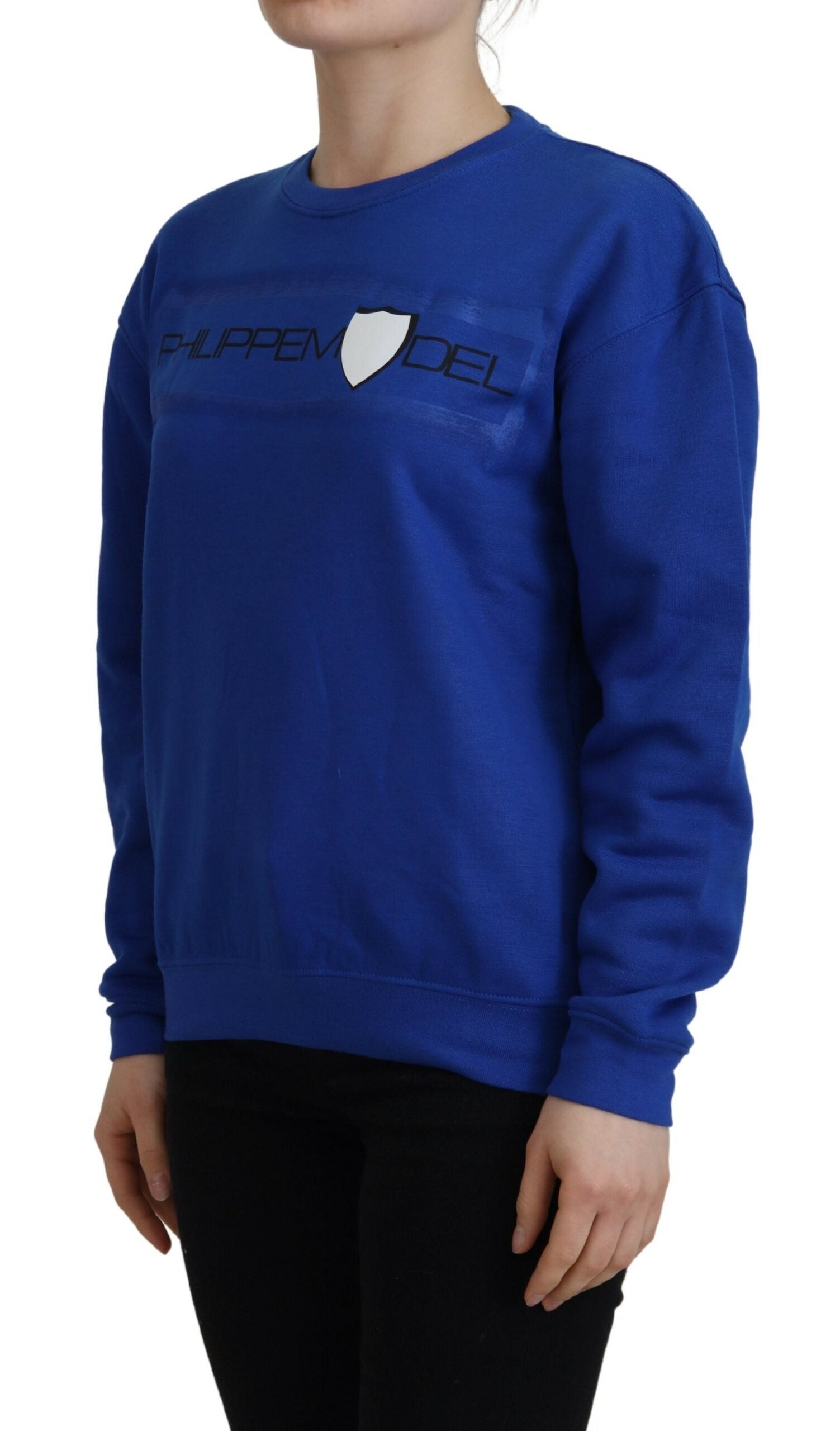 Philippe Model Blue Printed Long Sleeves Pullover Sweater -   -  Philippe Model. Philippe Model Blue Printed Long Sleeves Pullover Sweater -   -  Philippe Model.