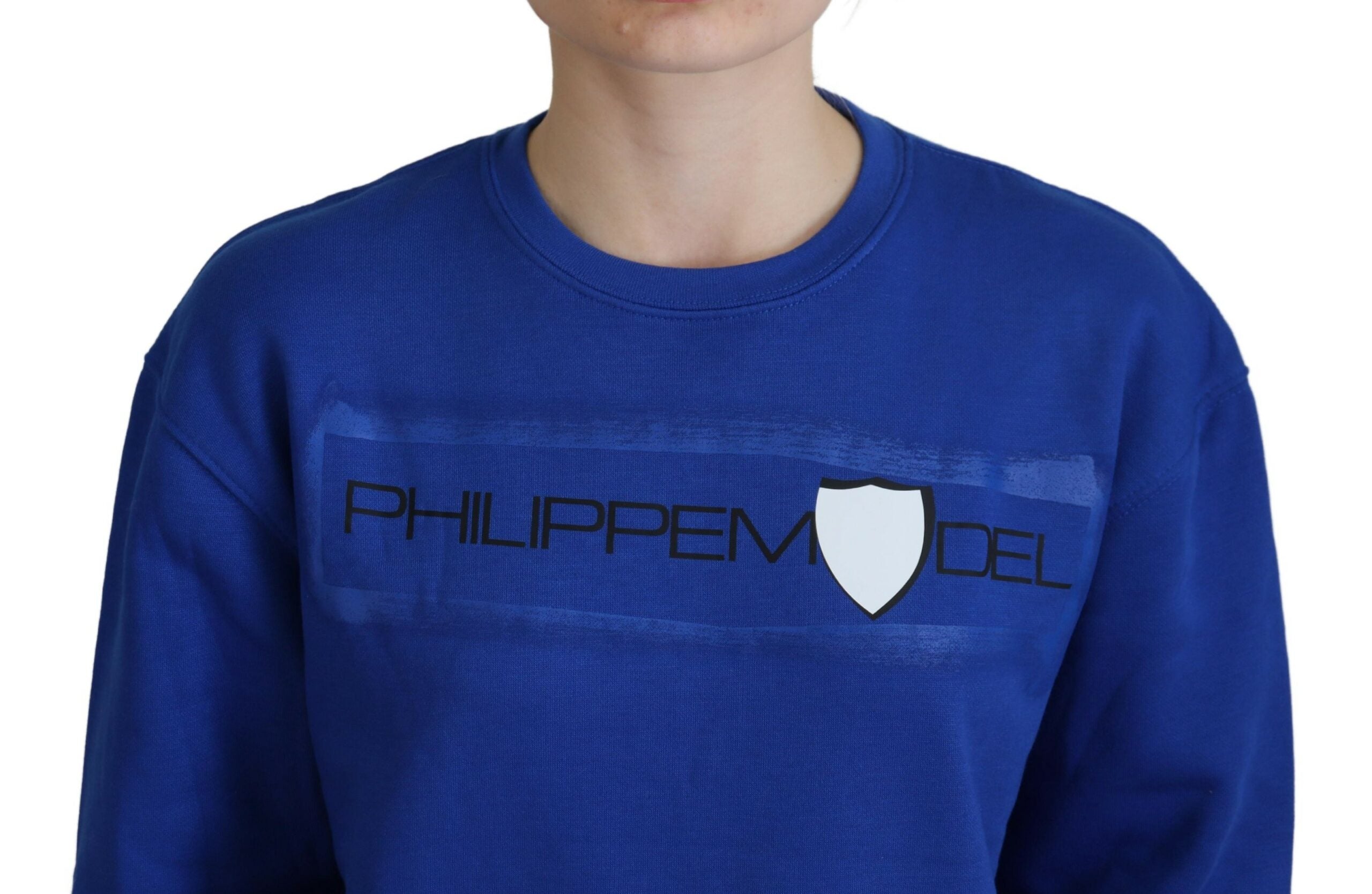 Philippe Model Blue Printed Long Sleeves Pullover Sweater -   -  Philippe Model. Philippe Model Blue Printed Long Sleeves Pullover Sweater -   -  Philippe Model.