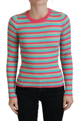Dolce & Gabbana Multicolor Crewneck Pullover Silk Sweater -   -  Dolce & Gabbana.