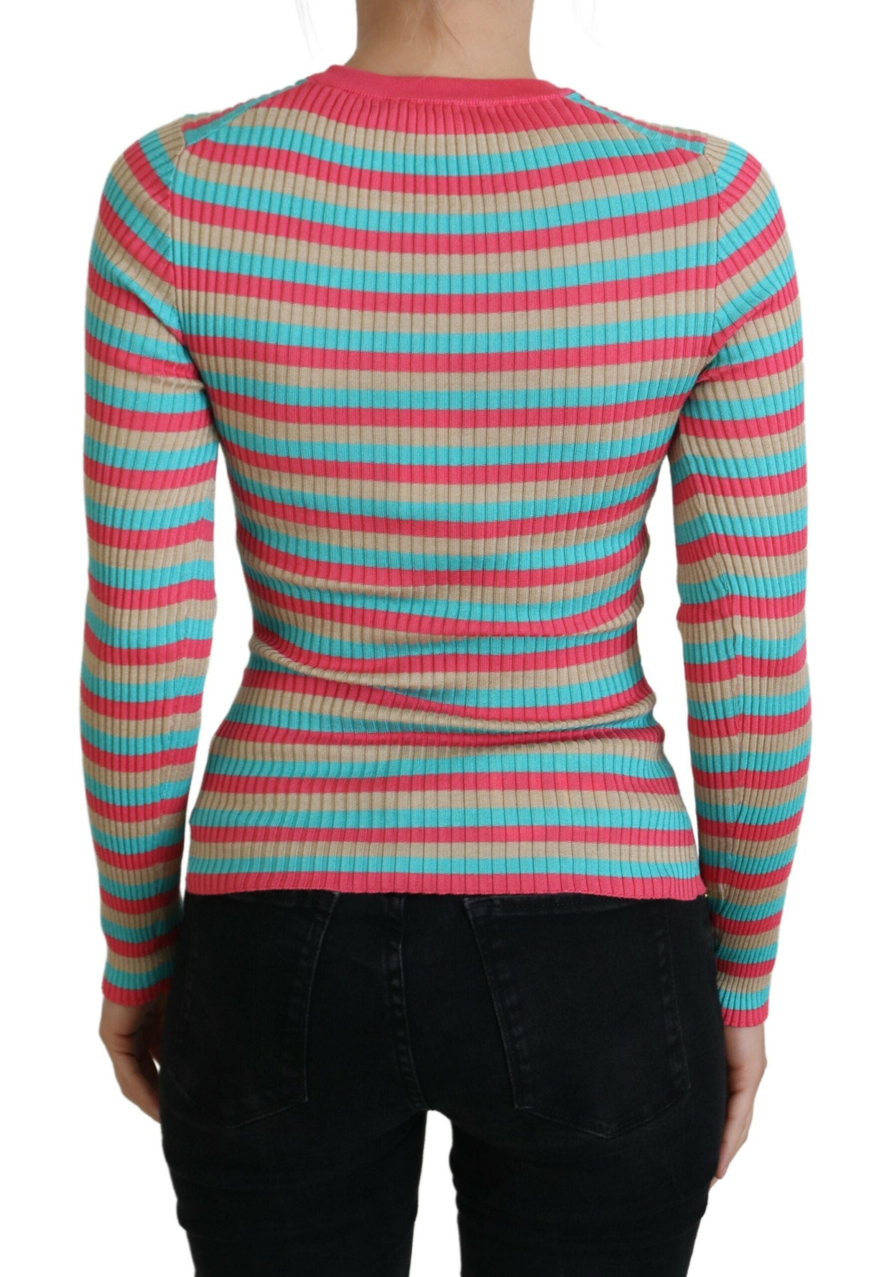 Dolce & Gabbana Multicolor Crewneck Pullover Silk Sweater -   -  Dolce & Gabbana. Dolce & Gabbana Multicolor Crewneck Pullover Silk Sweater -   -  Dolce & Gabbana.