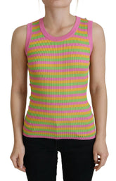 Dolce & Gabbana Multicolor Silk Vest Pullover Tank Top -   -  Dolce & Gabbana.