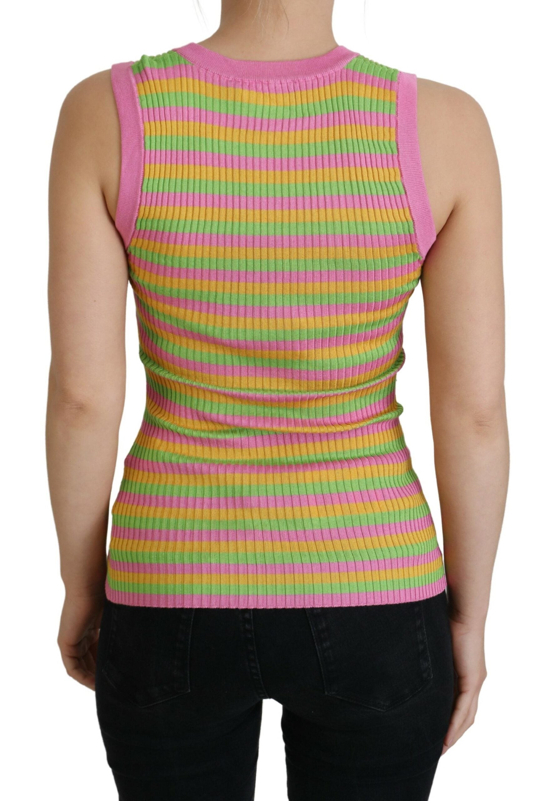 Dolce & Gabbana Multicolor Silk Vest Pullover Tank Top -   -  Dolce & Gabbana. Dolce & Gabbana Multicolor Silk Vest Pullover Tank Top -   -  Dolce & Gabbana.