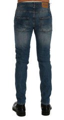 Frankie Morello Blue Wash Torn Dunfermile Slim Fit Jeans -   -  Frankie Morello.