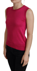 Dolce & Gabbana Pink Silk Vest Pullover Crewneck Tank Top -   -  Dolce & Gabbana.
