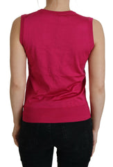 Dolce & Gabbana Pink Silk Vest Pullover Crewneck Tank Top -   -  Dolce & Gabbana.