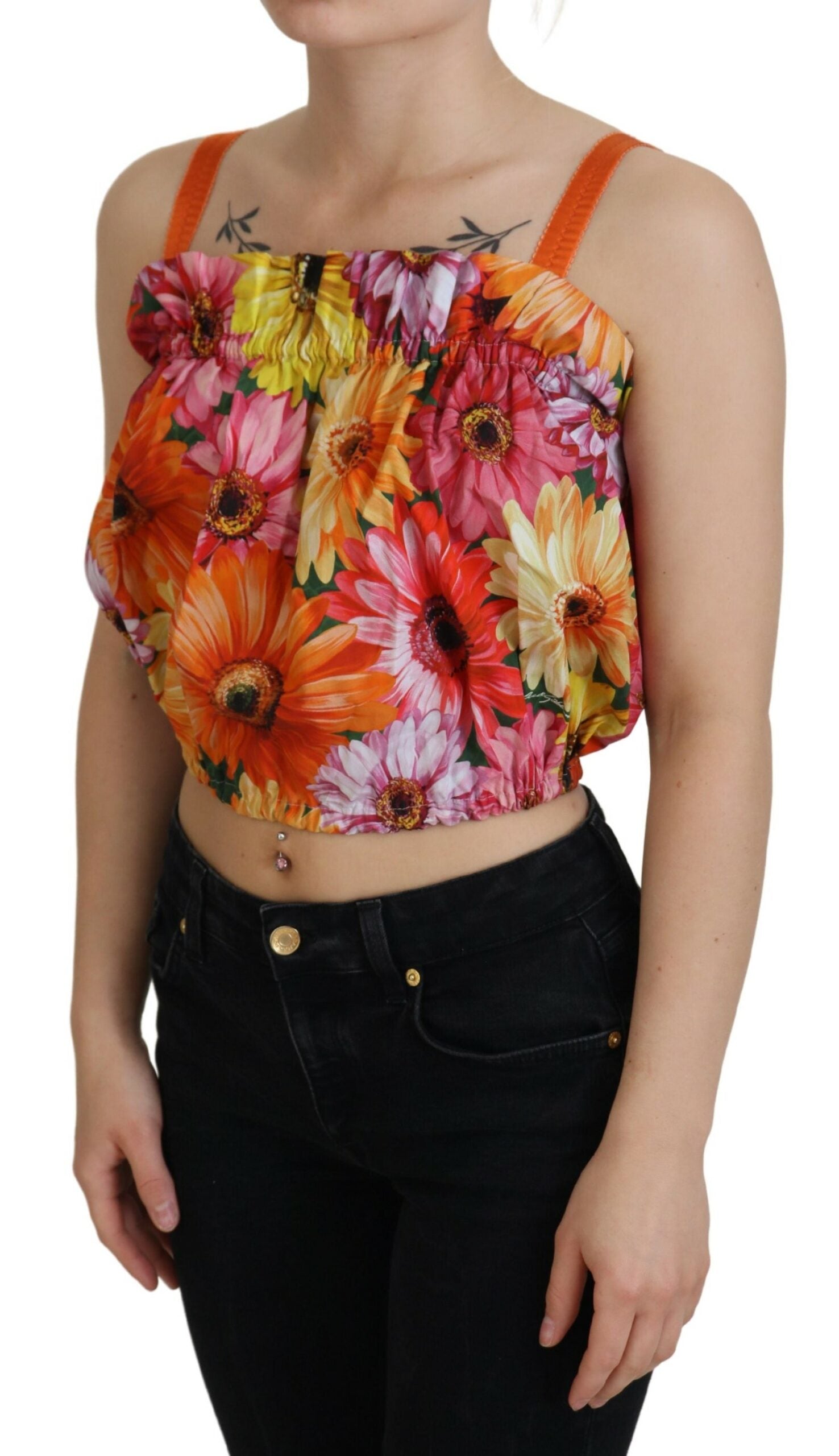 Dolce & Gabbana Blouse Cropped Floral Cotton Tank Top -   -  Dolce & Gabbana. Dolce & Gabbana Blouse Cropped Floral Cotton Tank Top -   -  Dolce & Gabbana.