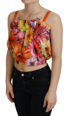 Dolce & Gabbana Blouse Cropped Floral Cotton Tank Top -   -  Dolce & Gabbana.