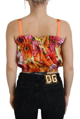 Dolce & Gabbana Blouse Cropped Floral Cotton Tank Top -   -  Dolce & Gabbana.