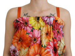 Dolce & Gabbana Blouse Cropped Floral Cotton Tank Top -   -  Dolce & Gabbana.
