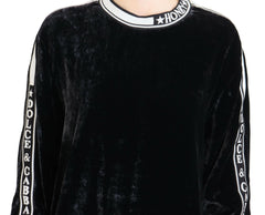 Dolce & Gabbana Black Velvet Crewneck Pullover Sweater -   -  Dolce & Gabbana.