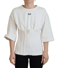 Dolce & Gabbana White Corset Stretch Cotton Top T-shirt -   -  Dolce & Gabbana.