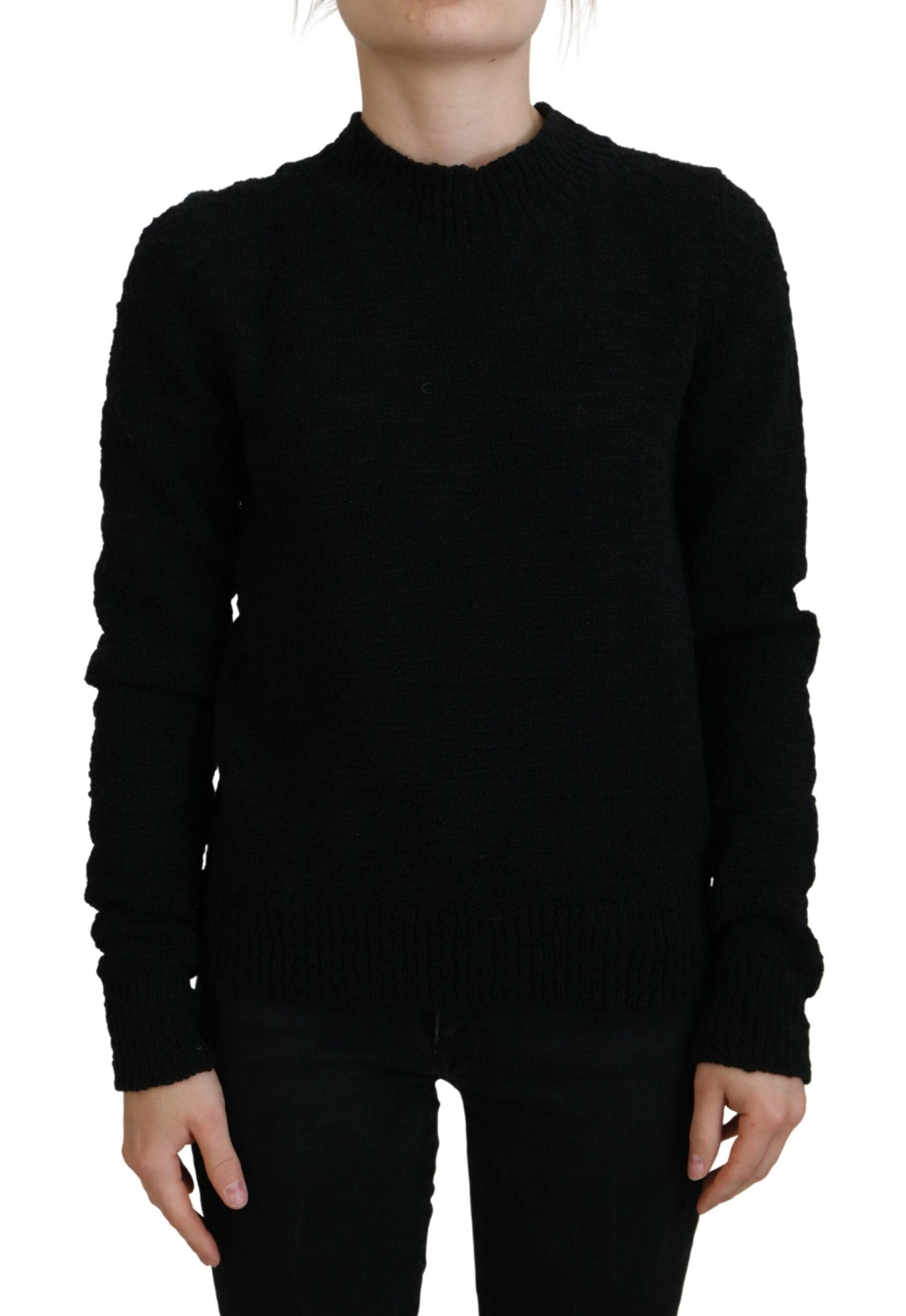 Dolce & Gabbana Black Wool Knit Crewneck Pullover Sweater -   -  Dolce & Gabbana.