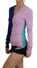 Dolce & Gabbana Multicolor V-neck Viscose Long Sleeves Sweater -   -  Dolce & Gabbana.