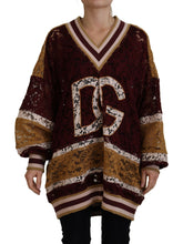 Dolce & Gabbana Multicolor Lace V-neck Pullover Sweater -   -  Dolce & Gabbana.