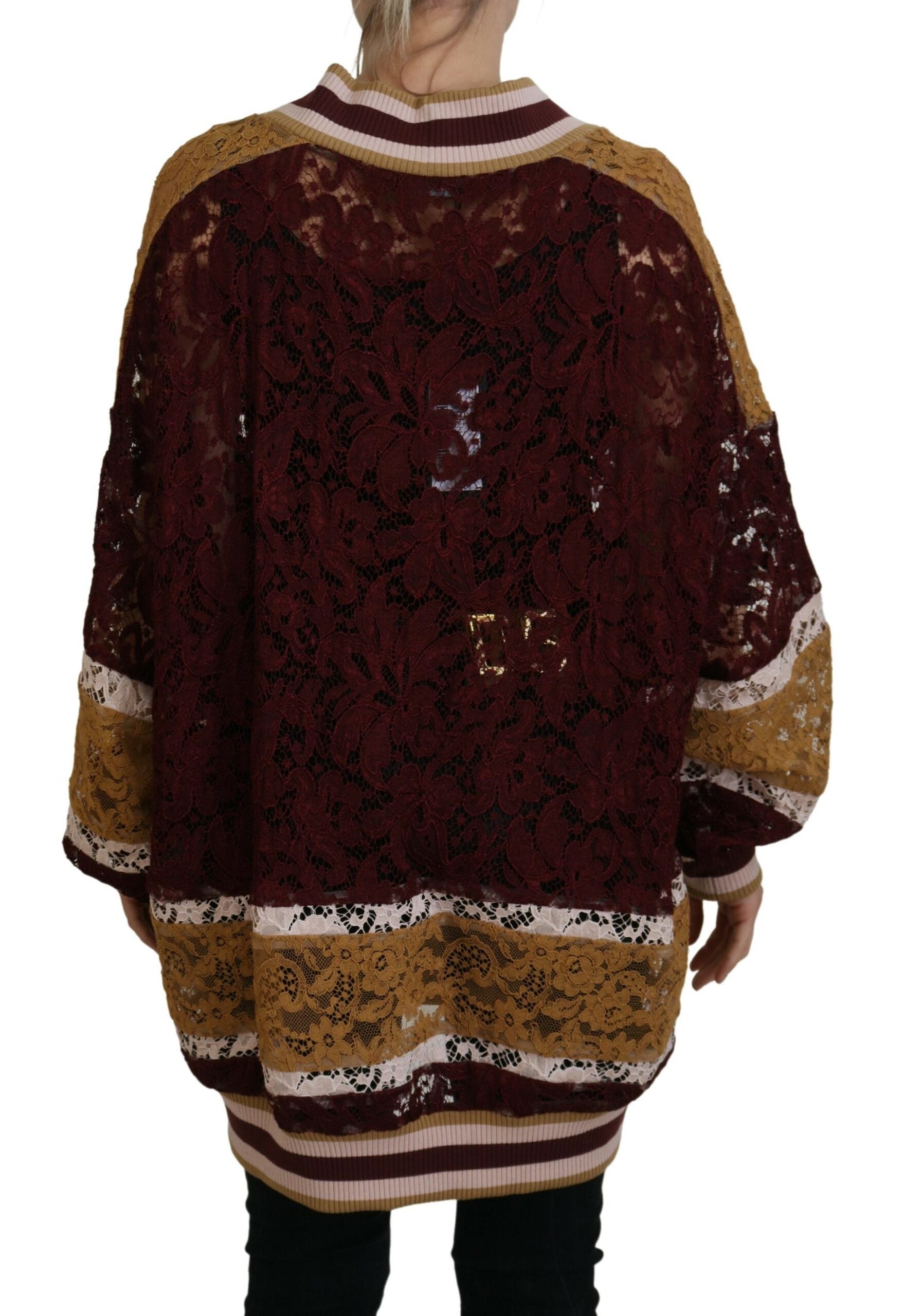 Dolce & Gabbana Multicolor Lace V-neck Pullover Sweater -   -  Dolce & Gabbana. Dolce & Gabbana Multicolor Lace V-neck Pullover Sweater -   -  Dolce & Gabbana.