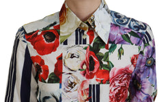 Dolce & Gabbana Multicolor Floral Cotton Collared Blouse Top - - Dolce & Gabbana.