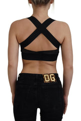 Dolce & Gabbana Black Gold Sleeveless Cropped Bustier Top -   -  Dolce & Gabbana.