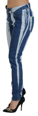 Dolce & Gabbana Cobalt Blue Stripes Skinny Denim Cotton Jeans -   -  Dolce & Gabbana.