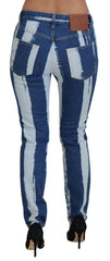 Dolce & Gabbana Cobalt Blue Stripes Skinny Denim Cotton Jeans -   -  Dolce & Gabbana.