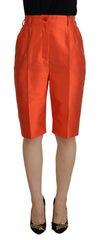 Dolce & Gabbana Orange Silk High Waist Cropped Pants -   -  Dolce & Gabbana.