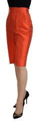 Dolce & Gabbana Orange Silk High Waist Cropped Pants -   -  Dolce & Gabbana.