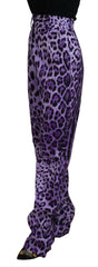 Dolce & Gabbana Purple Leopard Print High Waist Pants -   -  Dolce & Gabbana.