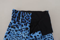 Dolce & Gabbana Blue Leopard Print High Waist Pants -   -  Dolce & Gabbana.
