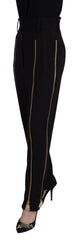 Dolce & Gabbana Black Wool High Waist Tapered Pants -   -  Dolce & Gabbana.