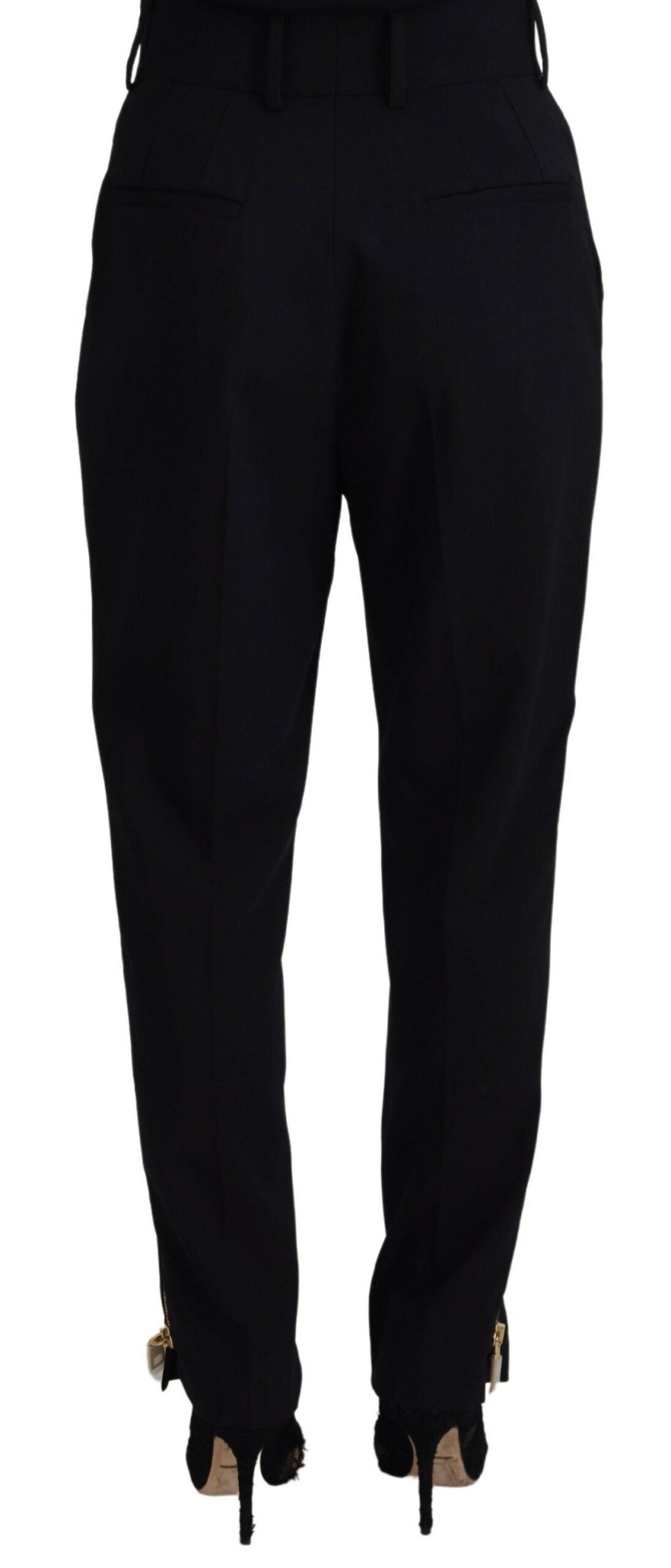 Dolce & Gabbana Black Wool High Waist Tapered Pants -   -  Dolce & Gabbana. Dolce & Gabbana Black Wool High Waist Tapered Pants -   -  Dolce & Gabbana.