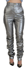 Dolce & Gabbana Metallic Silver High Waist Skinny Pants -   -  Dolce & Gabbana.