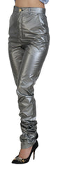 Dolce & Gabbana Metallic Silver High Waist Skinny Pants -   -  Dolce & Gabbana.