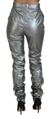 Dolce & Gabbana Metallic Silver High Waist Skinny Pants -   -  Dolce & Gabbana.