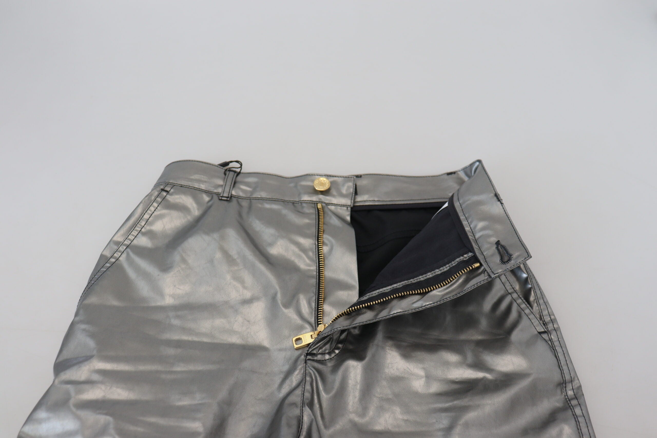 Dolce & Gabbana Metallic Silver High Waist Skinny Pants -   -  Dolce & Gabbana. Dolce & Gabbana Metallic Silver High Waist Skinny Pants -   -  Dolce & Gabbana.