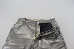 Dolce & Gabbana Metallic Silver High Waist Skinny Pants -   -  Dolce & Gabbana.