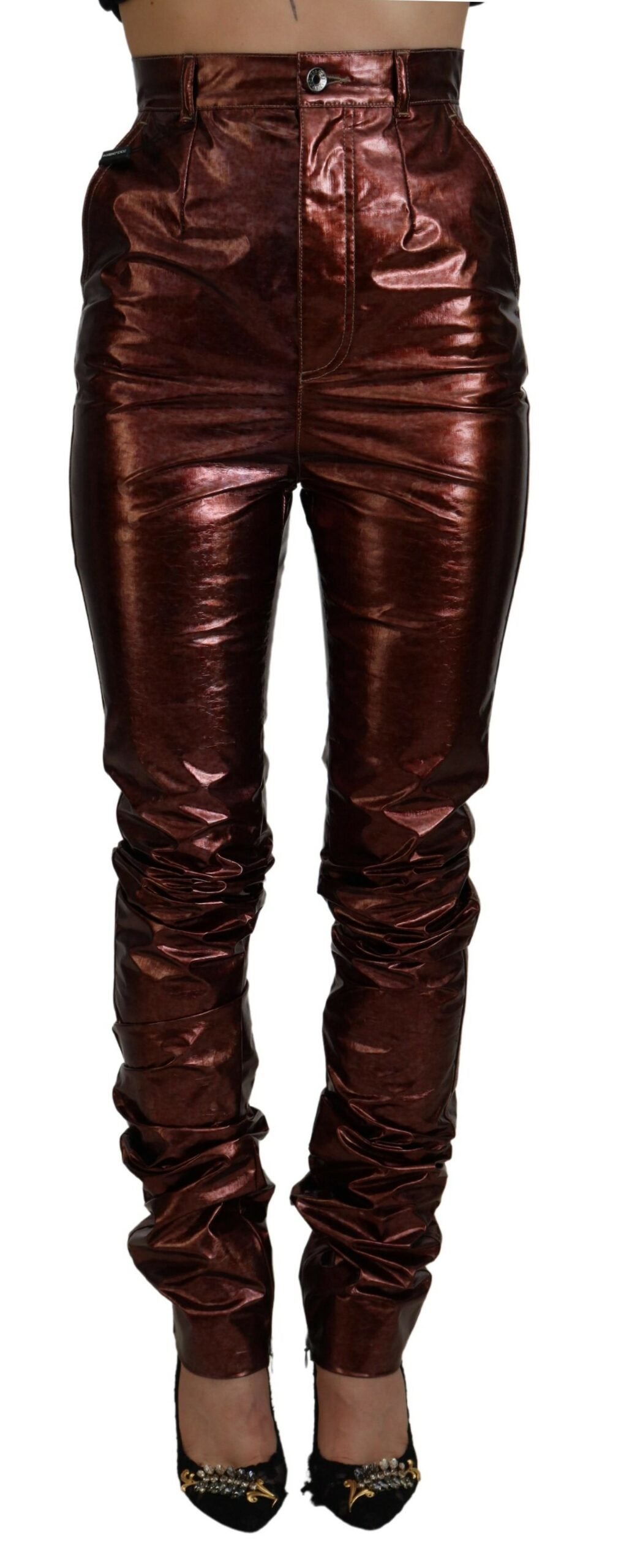 Dolce & Gabbana Metallic Bronze High Waist Skinny Jeans -   -  Dolce & Gabbana.