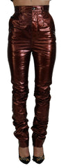 Dolce & Gabbana Metallic Bronze High Waist Skinny Jeans -   -  Dolce & Gabbana.