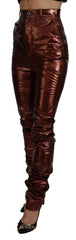 Dolce & Gabbana Metallic Bronze High Waist Skinny Jeans -   -  Dolce & Gabbana.