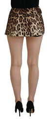 Dolce & Gabbana Brown Leopard Print Wool A-line Mini Skirt -   -  Dolce & Gabbana.