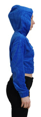 Juicy Couture Blue Cotton Full Zip Cropped Hooded Sweatshirt Sweater -   -  Juicy Couture.