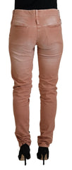 Acht Pink Mid Waist Slim Fit Women Casual Pants -   -  Acht.