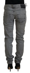 Care Label Gray Washed Cotton Skinny Women Casual Denim Jeans -   -  Care Label.