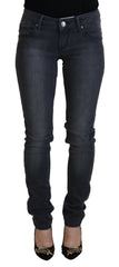 Acht Gray Cotton Skinny Low Waist Women Casual Denim Jeans -   -  Acht.
