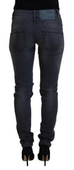 Acht Gray Cotton Skinny Low Waist Women Casual Denim Jeans -   -  Acht.