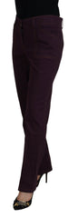 BENCIVENGA Purple Cotton Mid Waist Women Tapered Pants -   -  BENCIVENGA.