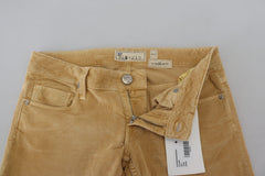 Acht Brown Cotton Corduroy Low Waist Women Casual Jeans -   -  Acht.