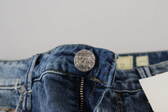 Acht Blue Washed Cotton Low Waist Women Casual Jeans -   -  Acht.