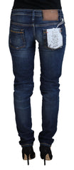 Acht Blue Washed Cotton Low Waist Women Casual  Jeans -   -  Acht.