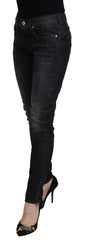 Fiorucci Black Cotton Low Waist Skinny Women Casual Jeans -   -  Fiorucci.