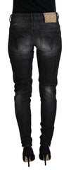 Fiorucci Black Cotton Low Waist Skinny Women Casual Jeans -   -  Fiorucci.